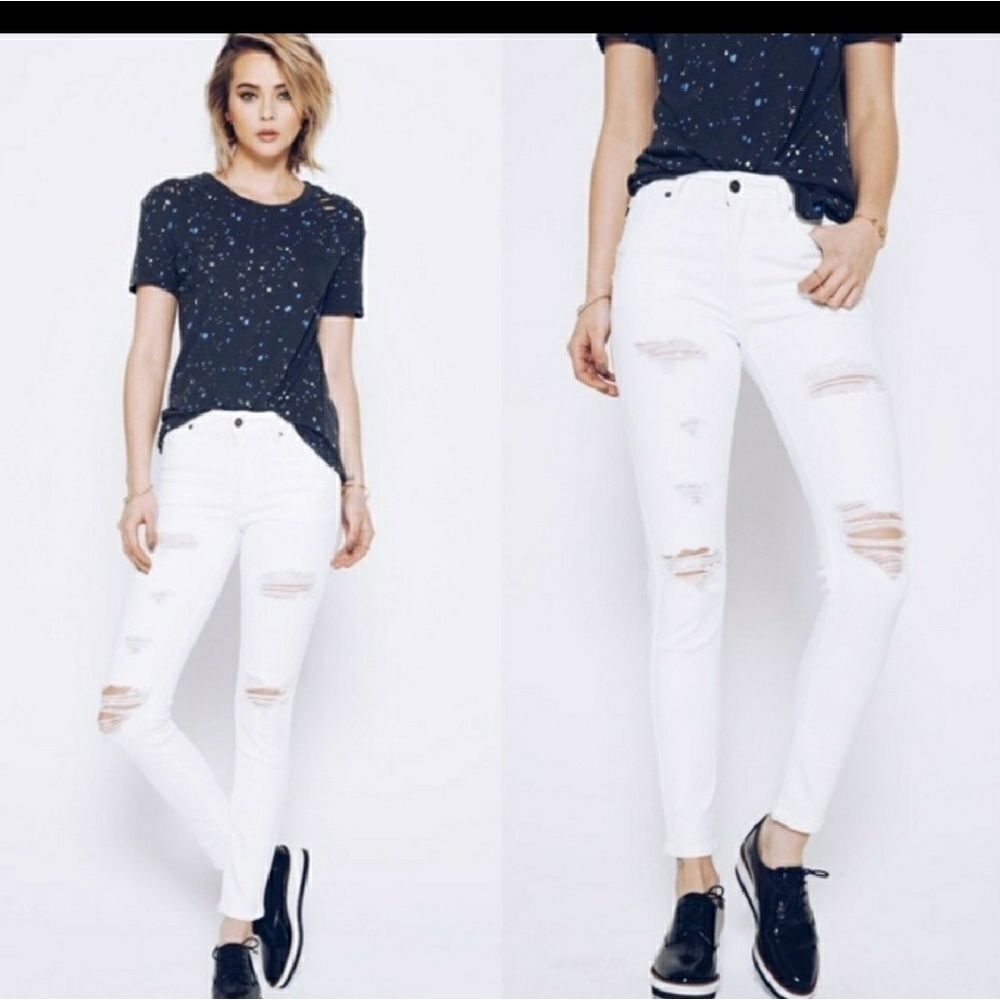 SALE $49 High Waist White Skinny Jeans